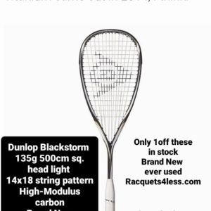 New DUNLOP Blackstorm titaium 135 squash racquet